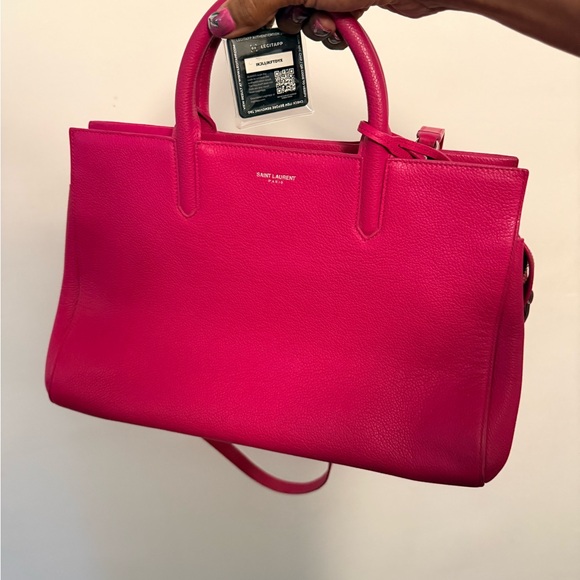Saint Laurent Pink Leather Tote Bag